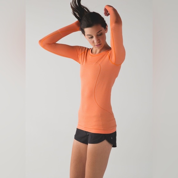 Lululemon Swiftly Tech Long Sleeve Crew- Heathered Pizzaz/ Size 12 - Picture 1 of 13